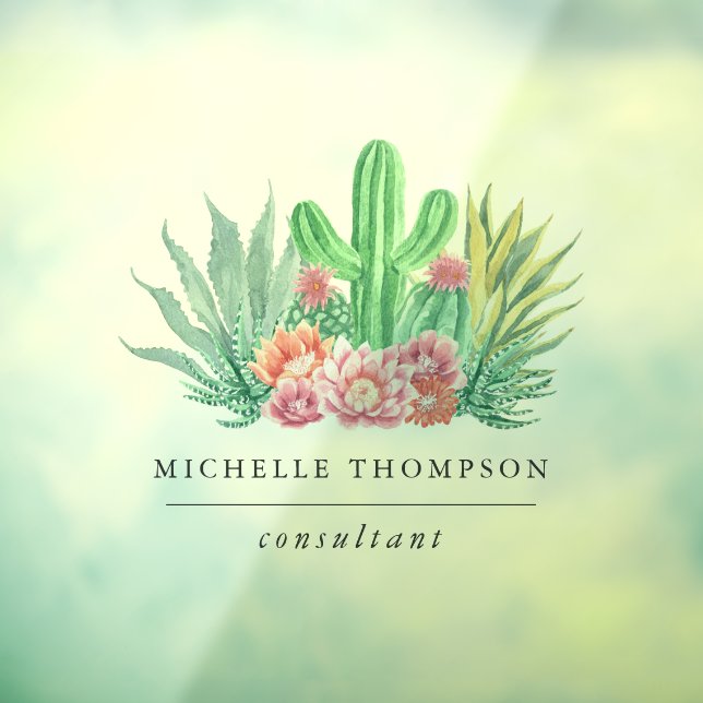 Watercolor Succulents Window Cling (Sheet 3)