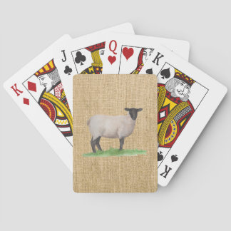 Watercolor Suffolk Sheep Playing Cards