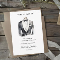 Watercolor Suit Groomsman Proposal request