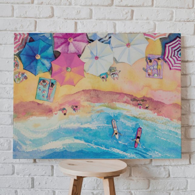 Watercolor Summer Beach Canvas Print (Creator Uploaded)