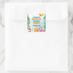Watercolor Summer Beach Party Square Sticker