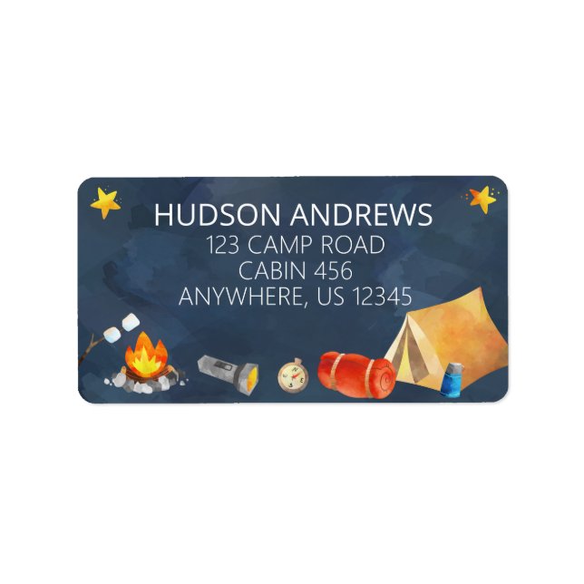 Watercolor Summer Camp Return Address Labels (Front)