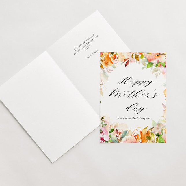 Watercolor Summer Florals Happy Mother's Day Card (Creator Uploaded)