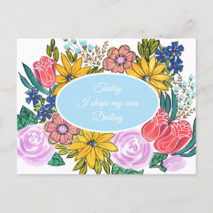 Watercolor Summer Florals Personalised Postcard