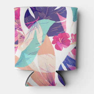 Watercolor Summer Flower 2 Can Cooler