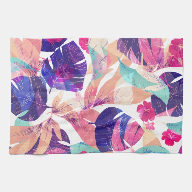 Watercolor Summer Flower 2 Tea Towel (Horizontal)