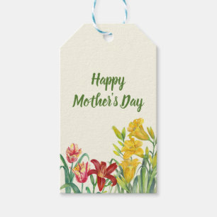 Watercolor Summer Flowers Mother's Day Gift Tags