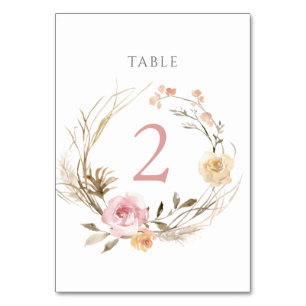 watercolor summer flowers Table Number 2