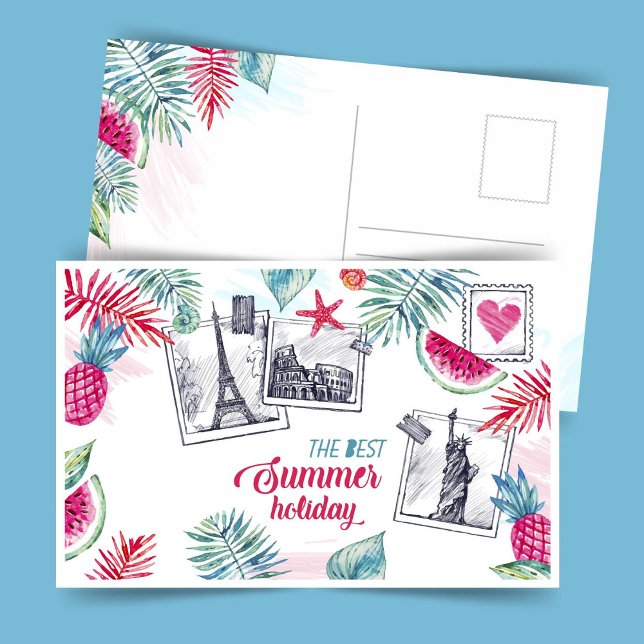 Watercolor summer holiday postcard (Creator Uploaded)