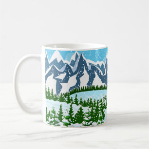 Watercolor summer meadow flowers seamless pattern, coffee mug