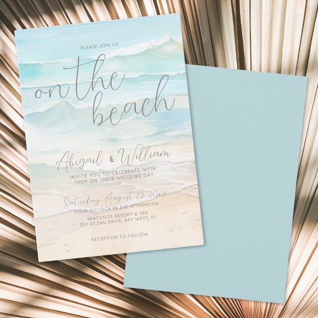 Watercolor Summer On The Beach Wedding Invitation (Watercolor Summer On The Beach Wedding Invitation)