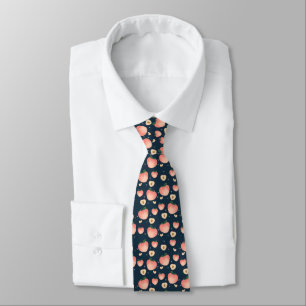 Watercolor Summer Peach Pattern Tie