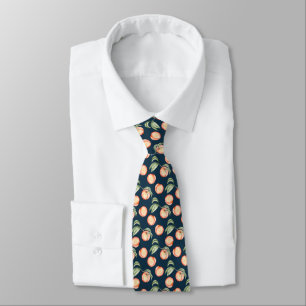 Watercolor Summer Peach Pattern Tie