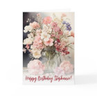 Watercolor Summer Pink Bouquet Birthday