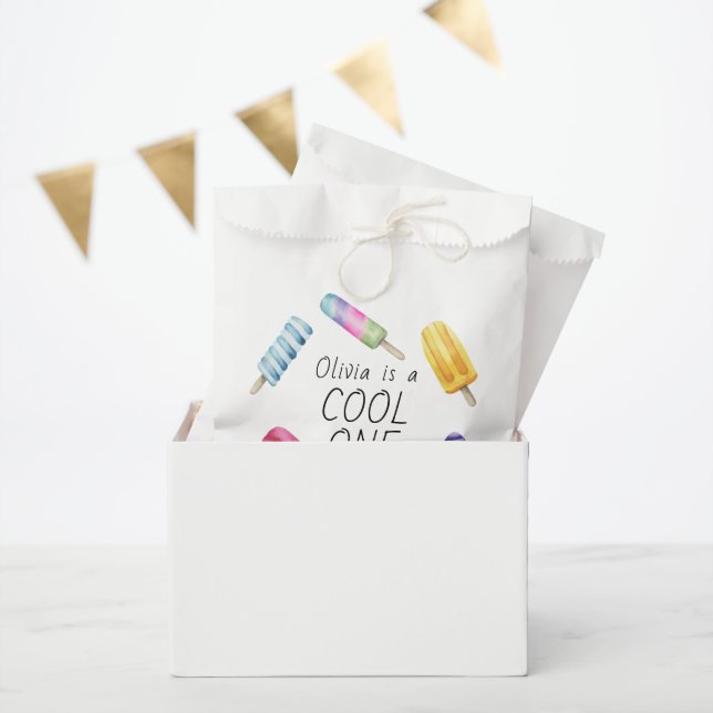 Watercolor Summer Popsicle Ice Cream Birthday Favour Bags (Party)