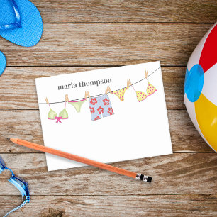 Watercolor Summer Swimsuits Personalised Post-it Notes