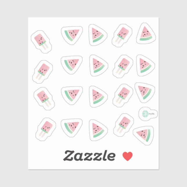 Watercolor Summer Watermelon Pops (Sheet)