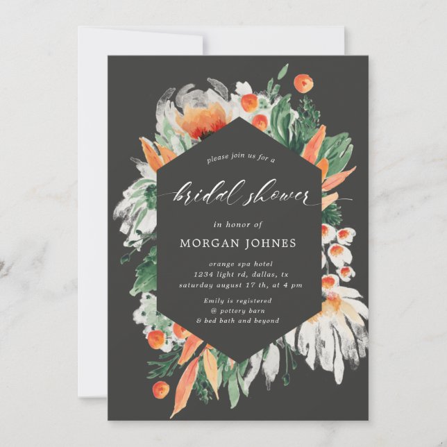 watercolor summer wildflowers Bridal Shower Invite (Front)
