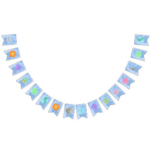 Watercolor Sun And Planets Party Decor Bunting Bunting