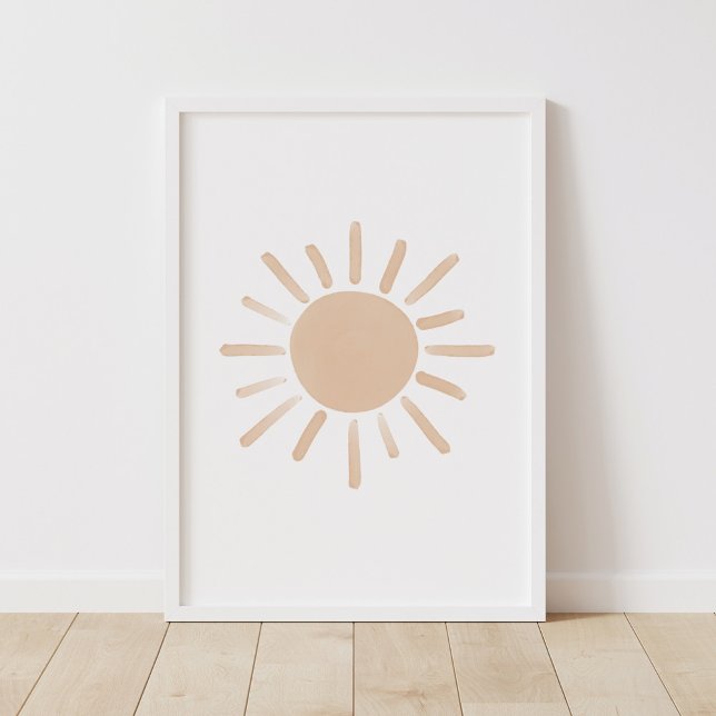 Watercolor Sun Gender Neutral Nursery Poster (Creator Uploaded)