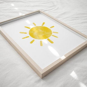 Watercolor sun poster