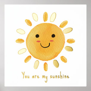 Watercolor Sun   You are my Sunshine Nursery Decor