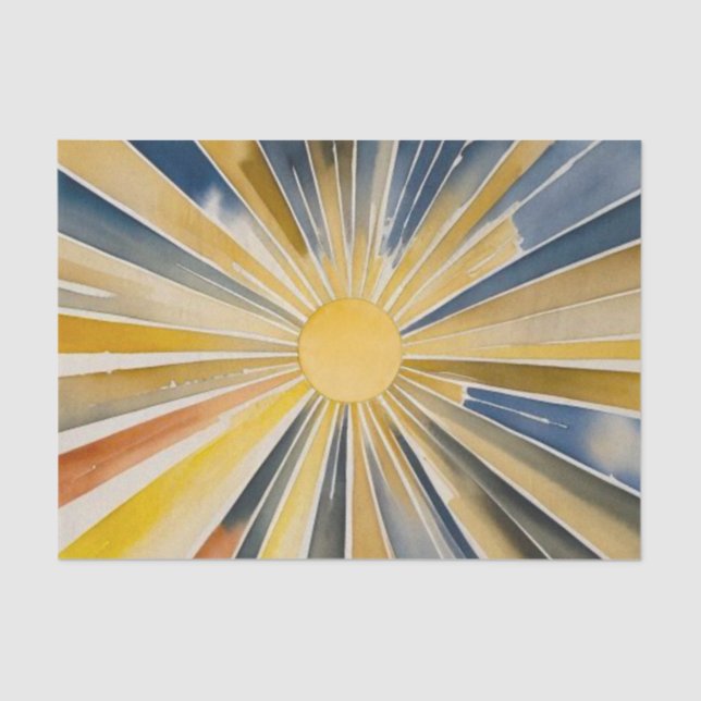 Watercolor Sunburst Flare Tissue Paper (Front)