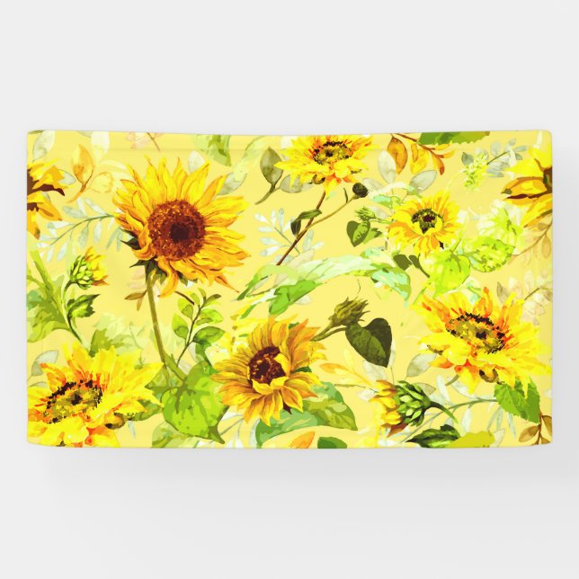 Watercolor Sunflower 2 Banner (Horizontal)