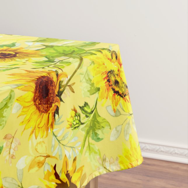 Watercolor Sunflower 2 Tablecloth (In Situ)