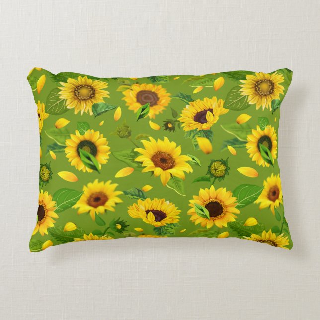 Watercolor Sunflower 4 Decorative Cushion (Front)