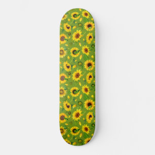 Watercolor Sunflower 4 Skateboard