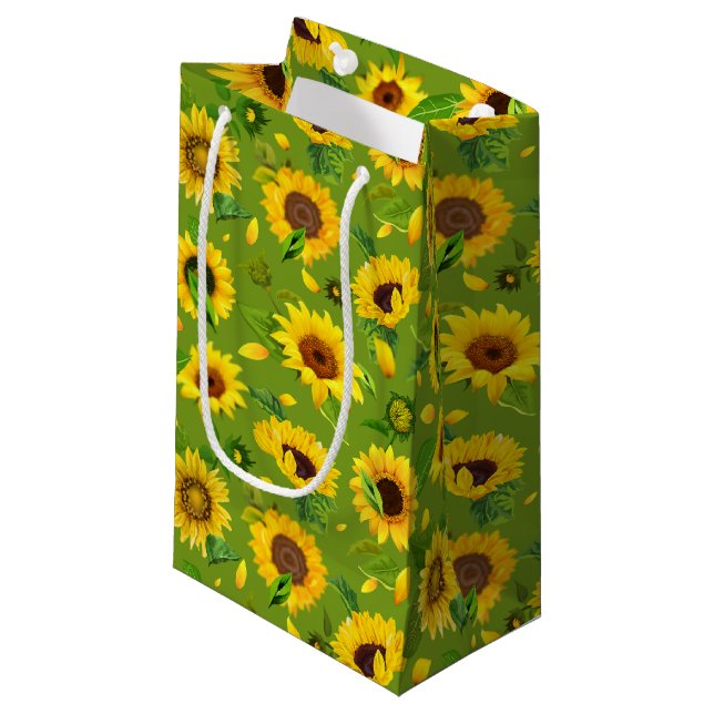 Watercolor Sunflower 4 Small Gift Bag (Front Angled)