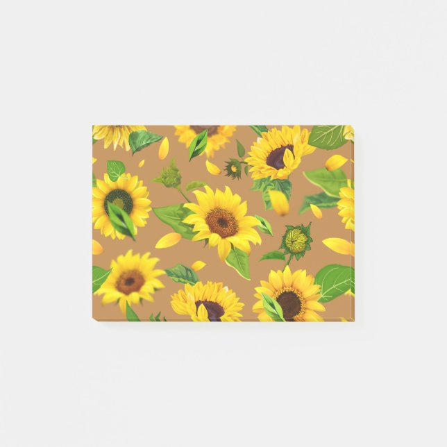 Watercolor Sunflower 5 Post-it Notes (Front)