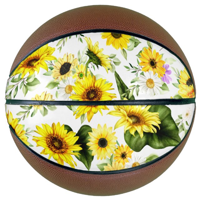 Watercolor Sunflower 7 Basketball (Front)