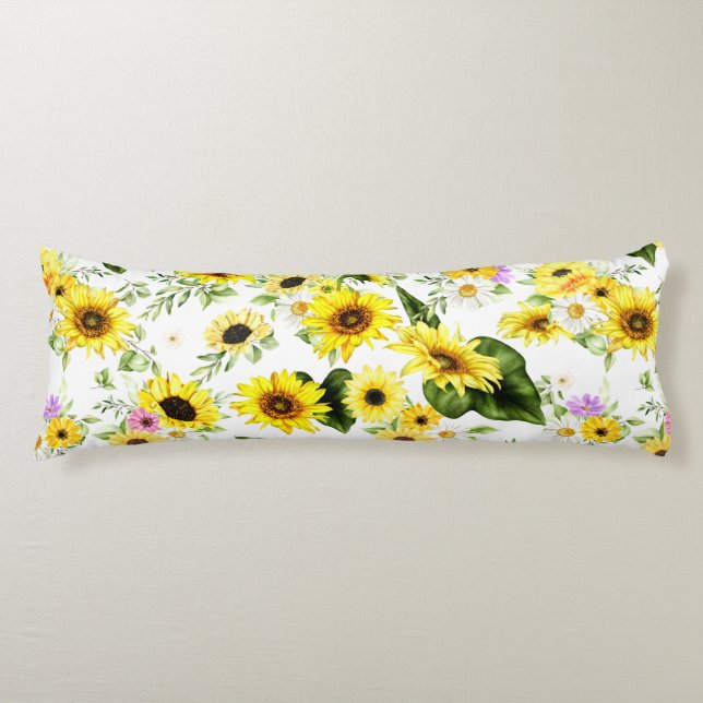 Watercolor Sunflower 7 Body Cushion (Front)