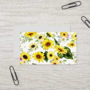 Watercolor Sunflower 7 Business Card