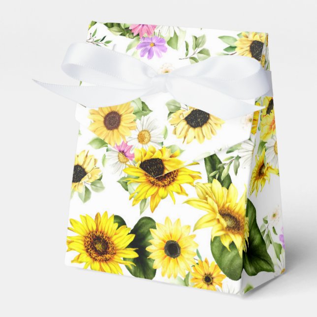 Watercolor Sunflower 7 Favour Box (Front Side)