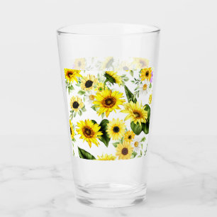 Watercolor Sunflower 7 Glass