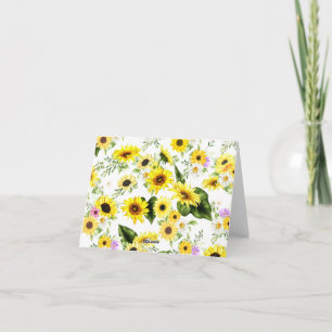 Watercolor Sunflower 7 Note Card