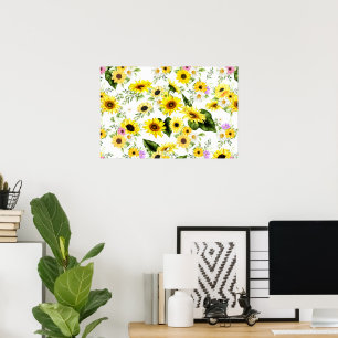 Watercolor Sunflower 7 Poster