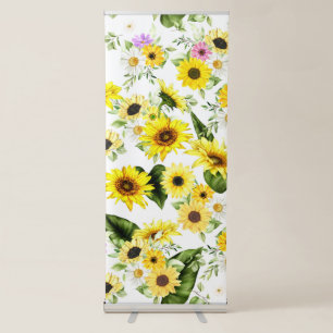 Watercolor Sunflower 7 Retractable Banner