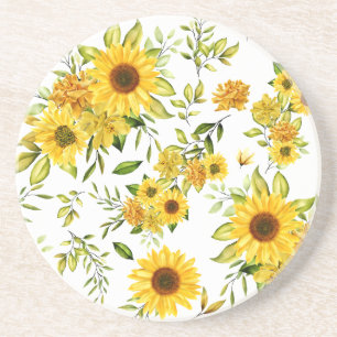 Watercolor Sunflower 8 Coaster
