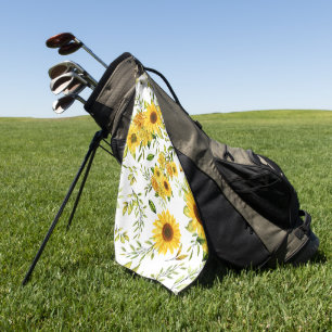 Watercolor Sunflower 8 Golf Towel