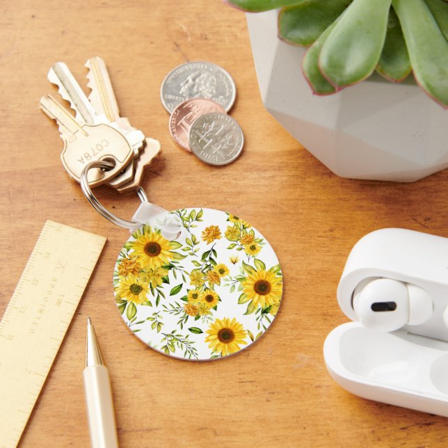Watercolor Sunflower 8 Key Ring (Desk)