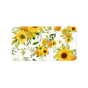Watercolor Sunflower 8 Label