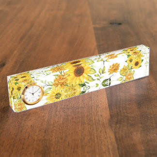 Watercolor Sunflower 8 Nameplate