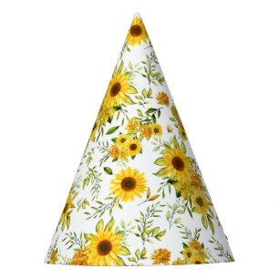 Watercolor Sunflower 8 Party Hat