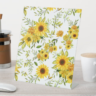 Watercolor Sunflower 8 Pedestal Sign