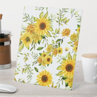 Watercolor Sunflower 8 Pedestal Sign