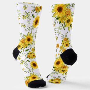 Watercolor Sunflower 8 Socks